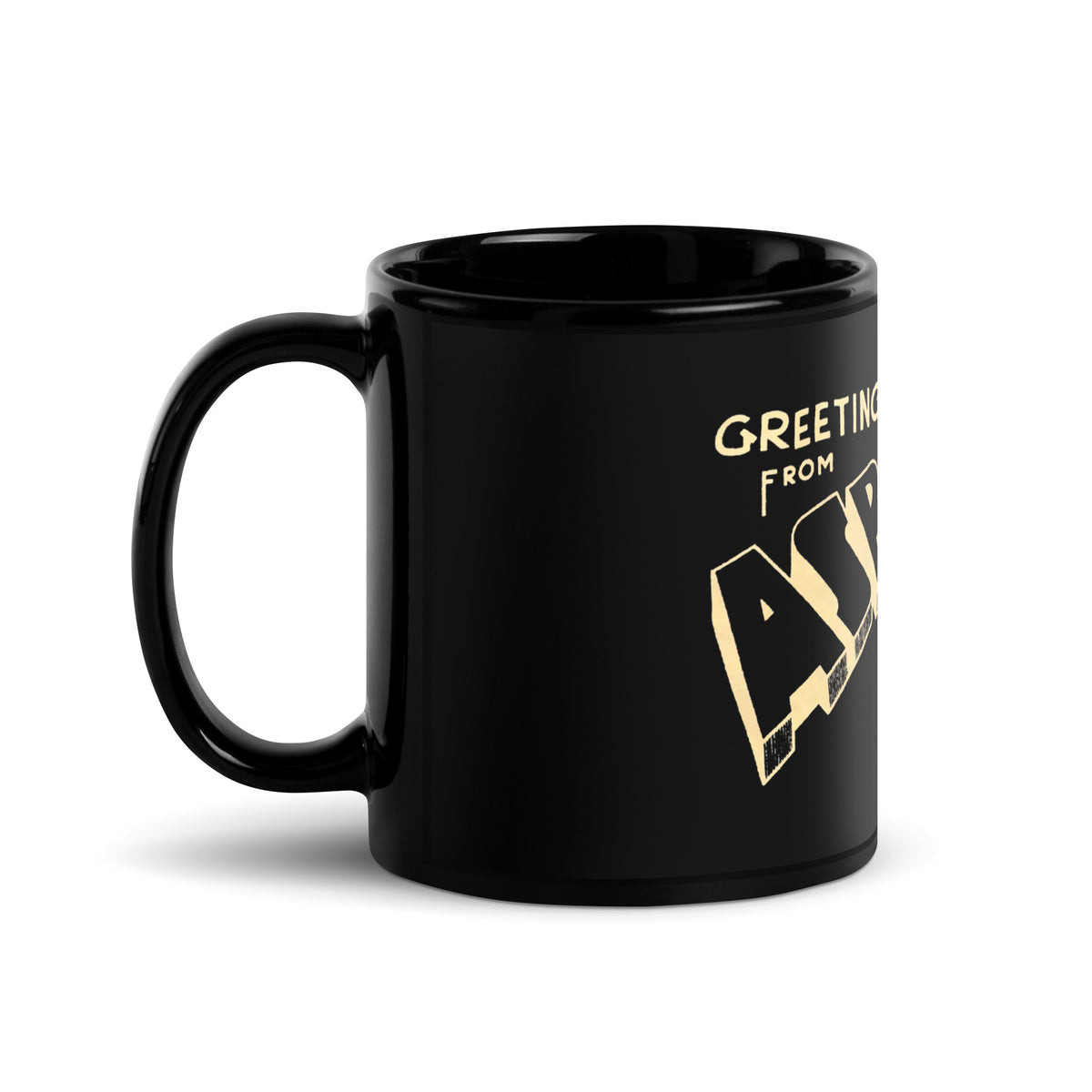 Greetings from Asbury Park - Black Glossy Mug 11oz