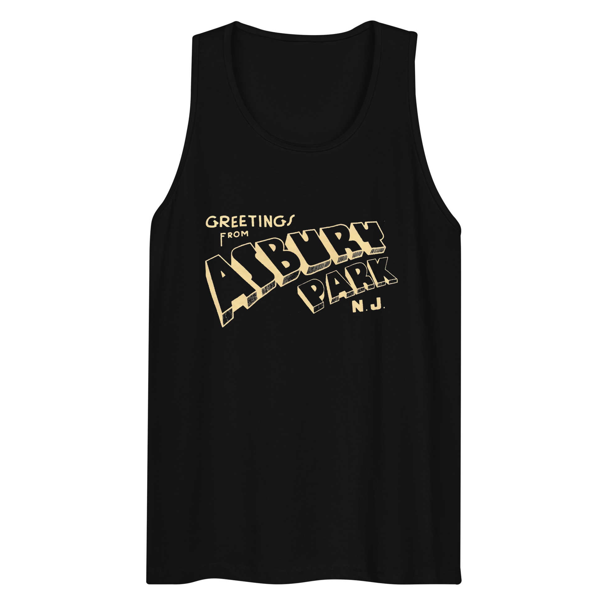 Greetings From Asbury Park - ASBURY PARK - Men’s premium tank top Black