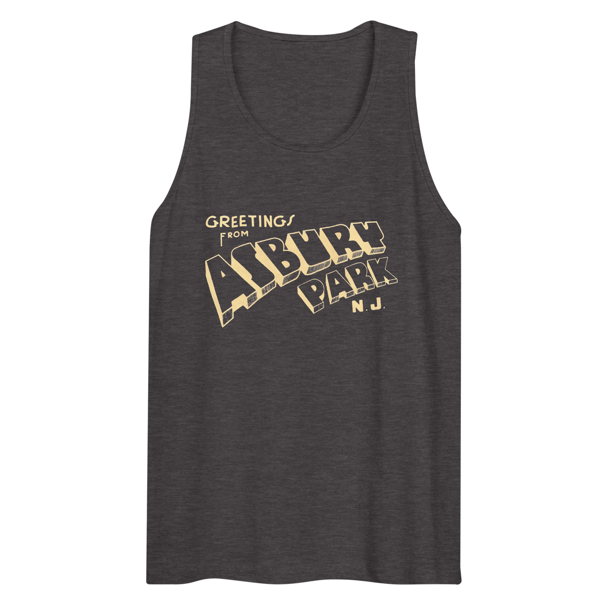 Greetings From Asbury Park - ASBURY PARK - Men’s premium tank top Charcoal Heather