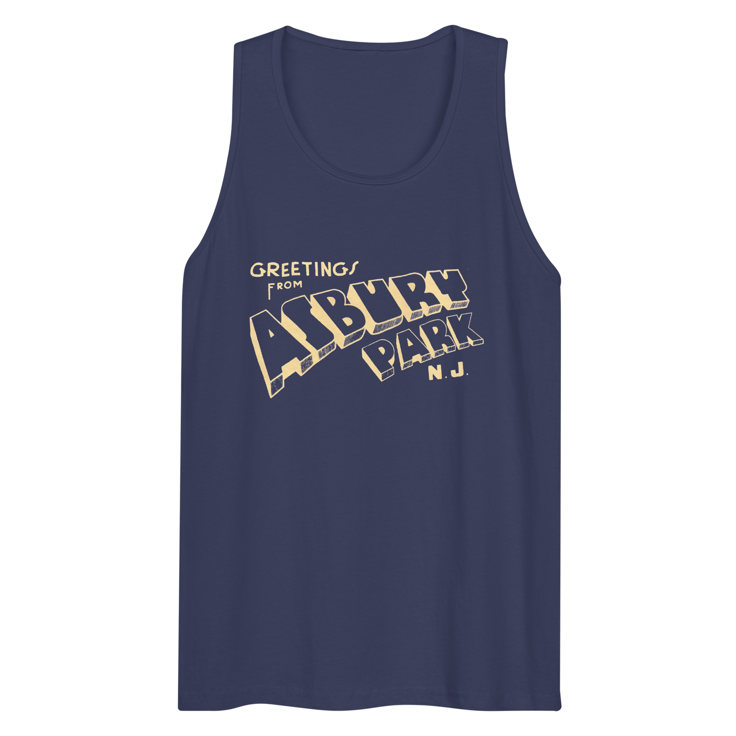 Greetings From Asbury Park - ASBURY PARK - Men’s premium tank top Harbor Blue