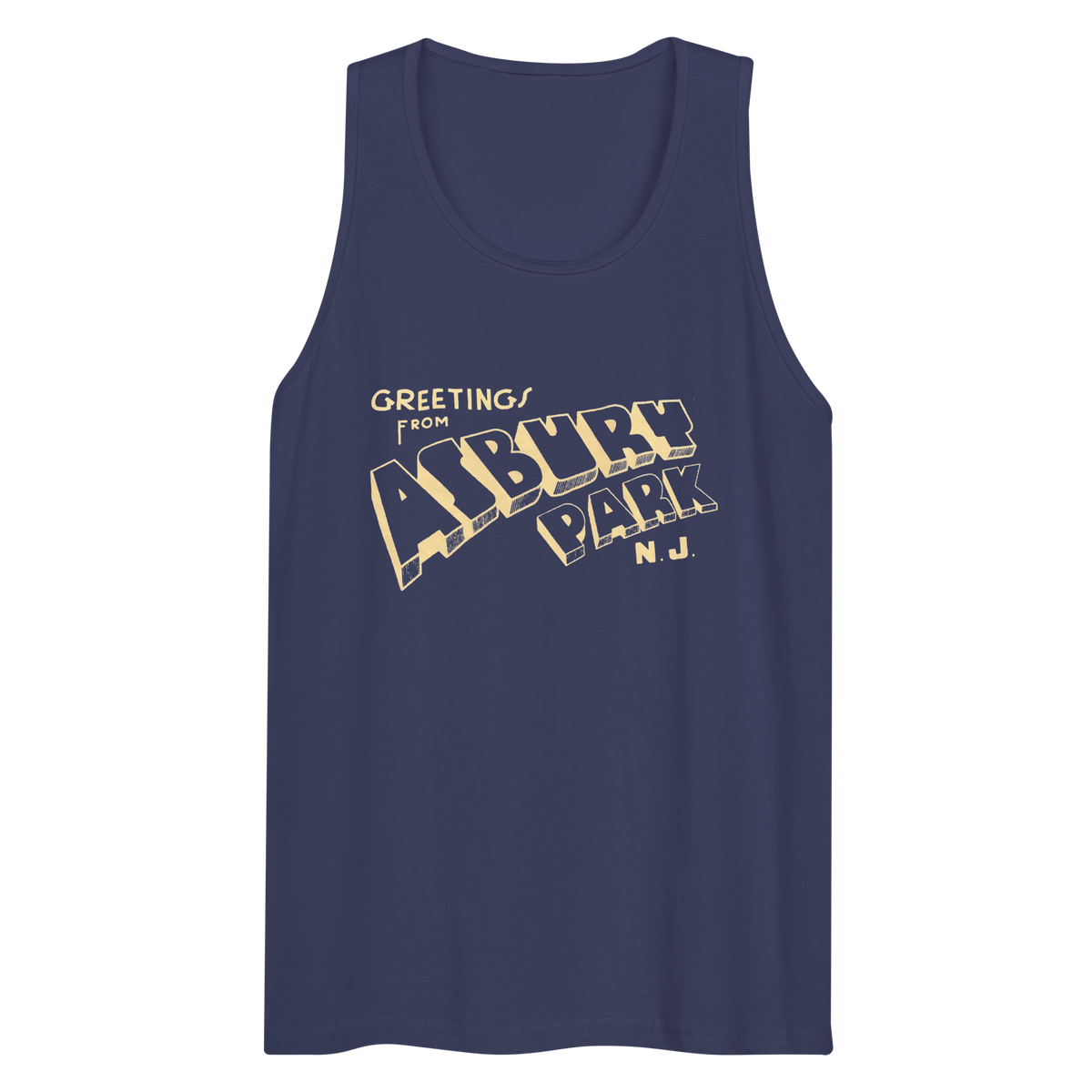 Greetings From Asbury Park - ASBURY PARK - Men’s premium tank top Harbor Blue