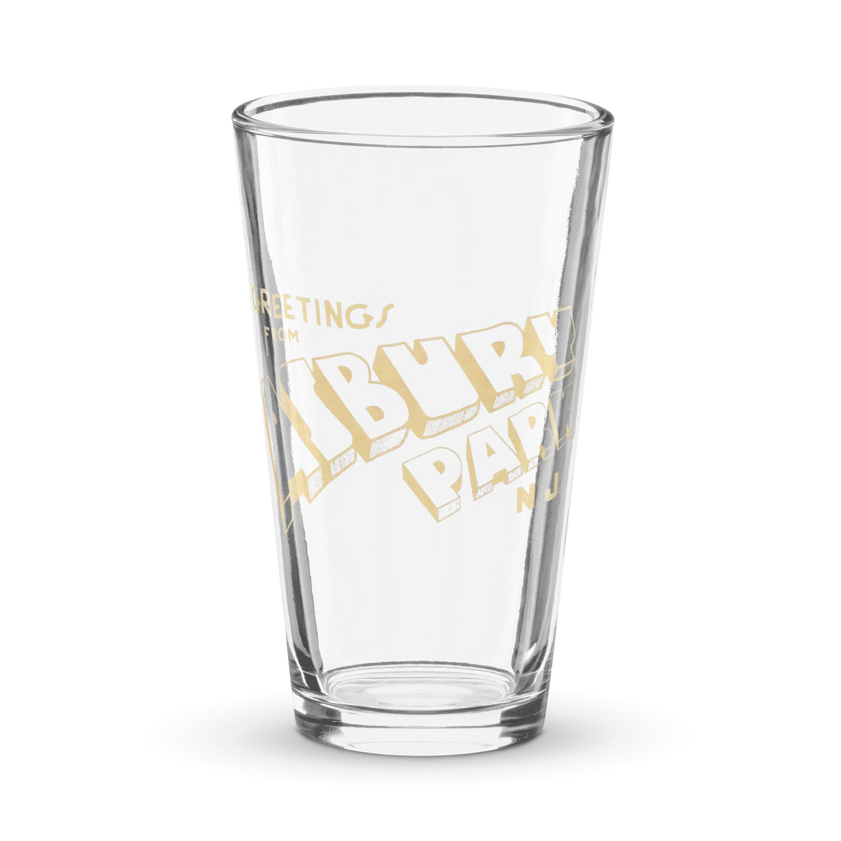 Greetings from Asbury Park - Shaker pint glass Default Title