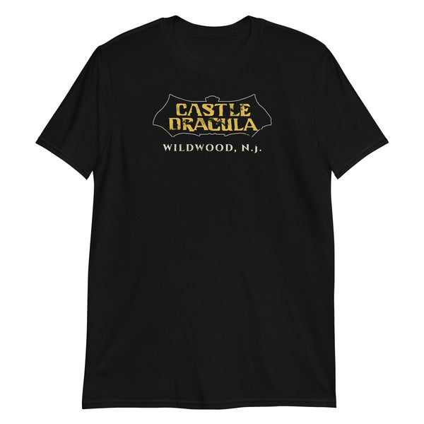 Castle Dracula Wildwood NJ vintage haunted attraction t-shirt, Black, front