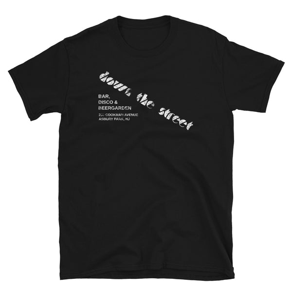 Down the Street Asbury Park NJ vintage t-shirt, Black, front