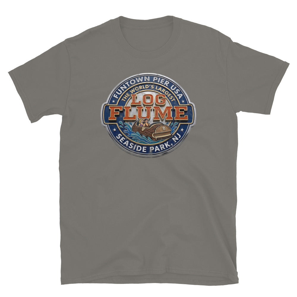 Funtown Pier Log Flume - SEASIDE PARK - Short-Sleeve Unisex T-Shirt