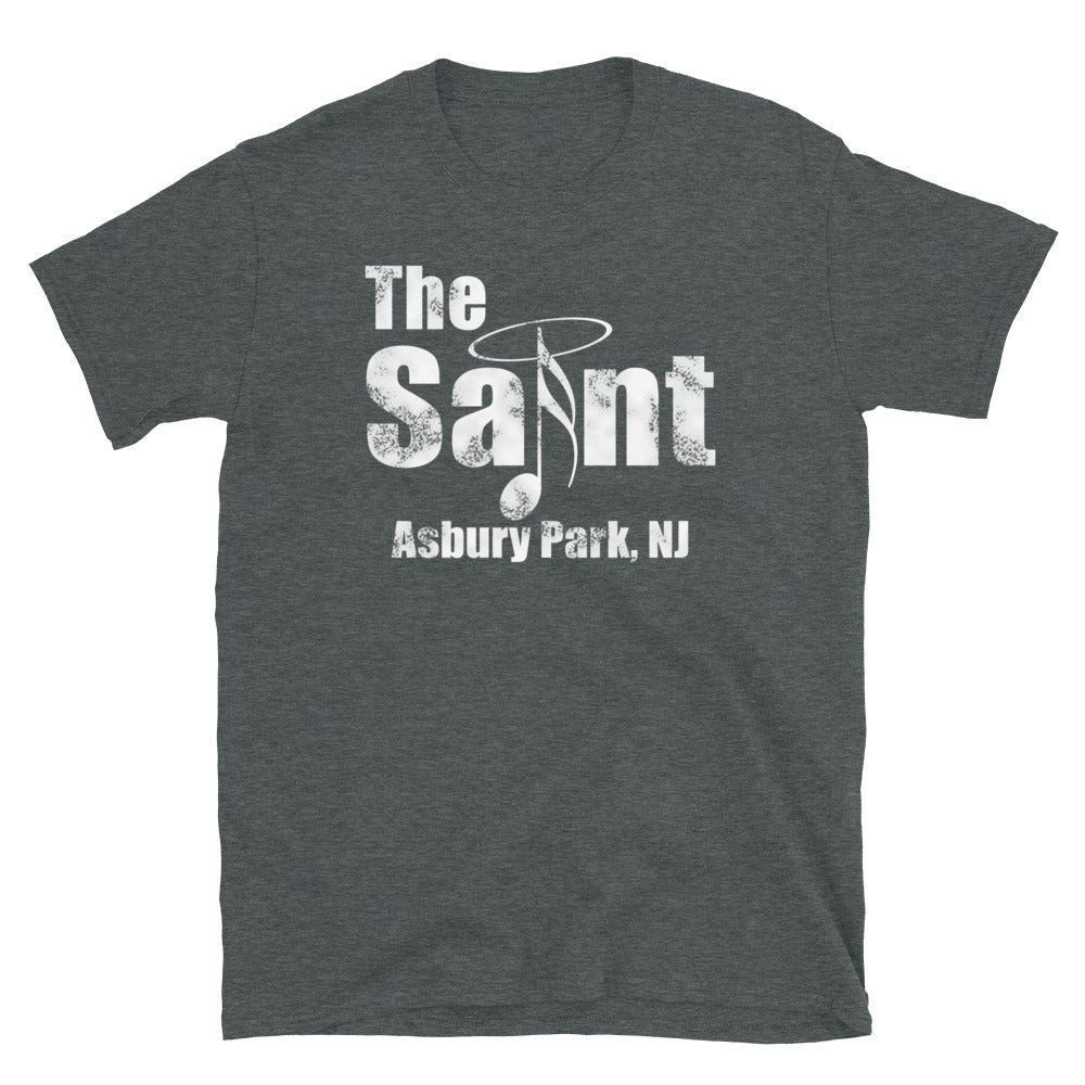 The Saint Asbury Park NJ vintage t-shirt, Dark Heather, front