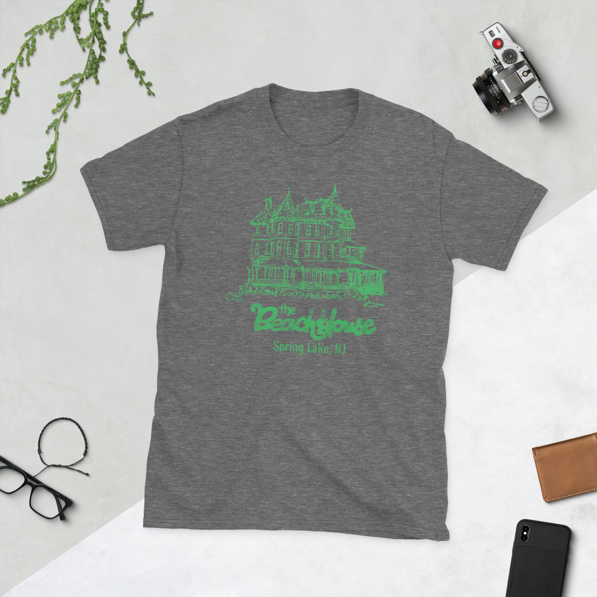 The Beach House - SPRING LAKE - Short-Sleeve Unisex T-Shirt Graphite Heather