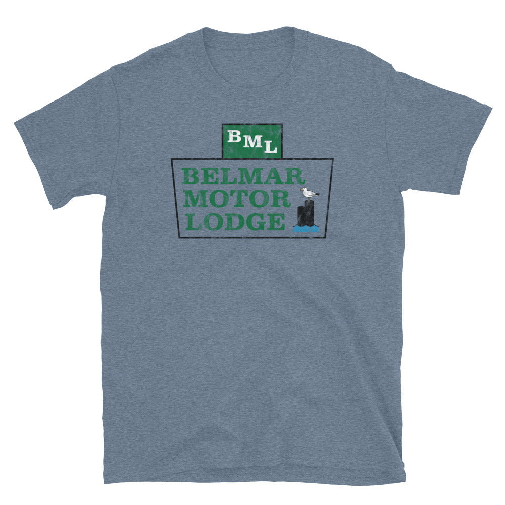 Belmar Motor Lodge - BELMAR - Short-Sleeve Unisex T-Shirt Heather Indigo