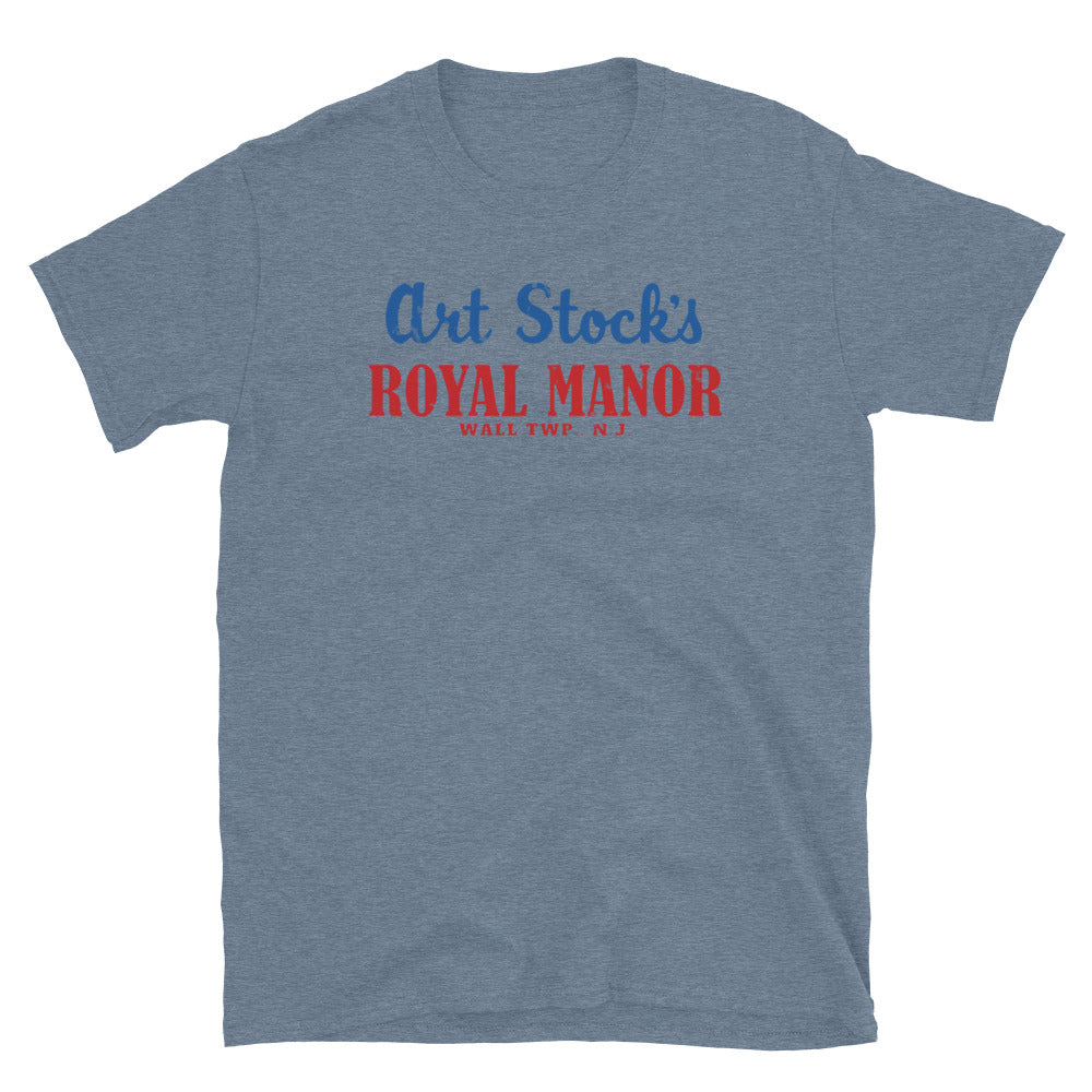 Art Stock's Royal Manor - WALL - Vintage Style T-Shirt Heather Indigo