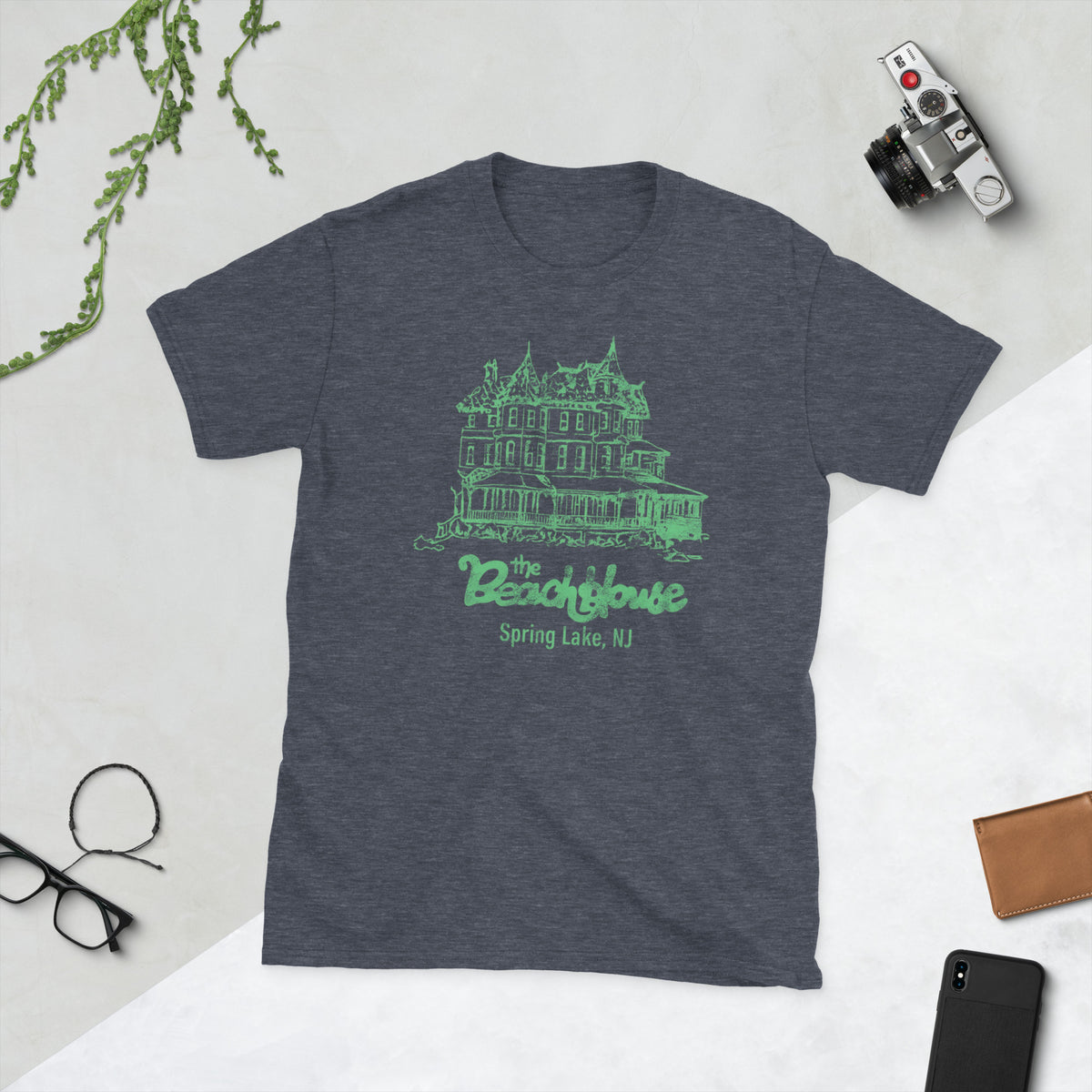 The Beach House - SPRING LAKE - Short-Sleeve Unisex T-Shirt Heather Navy