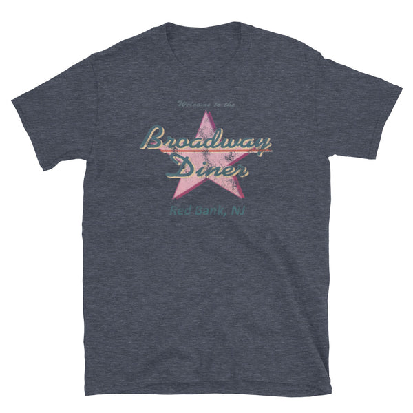 Broadway Diner - RED BANK - Short-Sleeve Unisex T-Shirt Heather Navy
