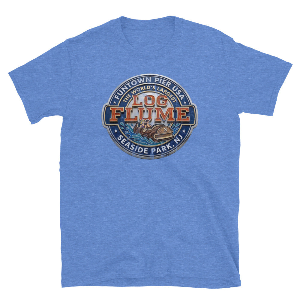 Funtown Pier Log Flume - SEASIDE PARK - Short-Sleeve Unisex T-Shirt