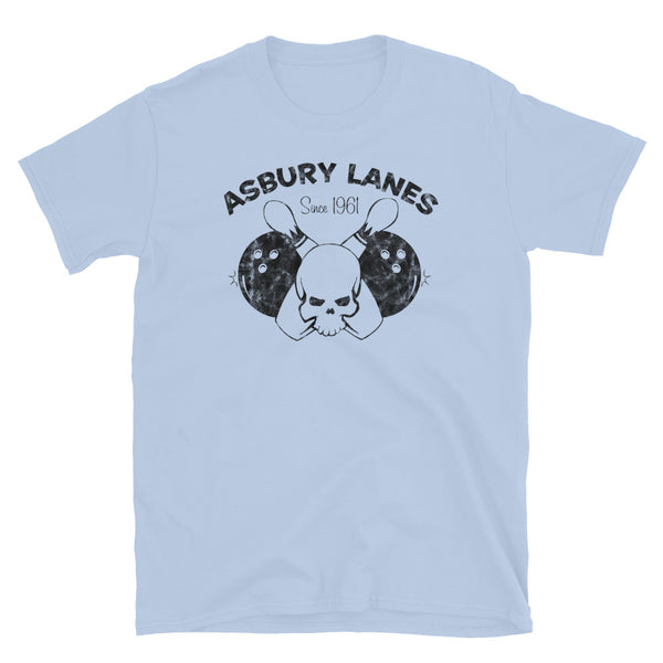 Asbury Lanes (Black) - ASBURY PARK - Short-Sleeve Unisex T-Shirt Light Blue