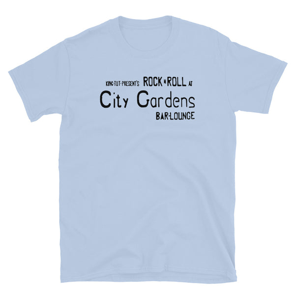 City Gardens Trenton NJ wall sign vintage t-shirt, Light Blue, front