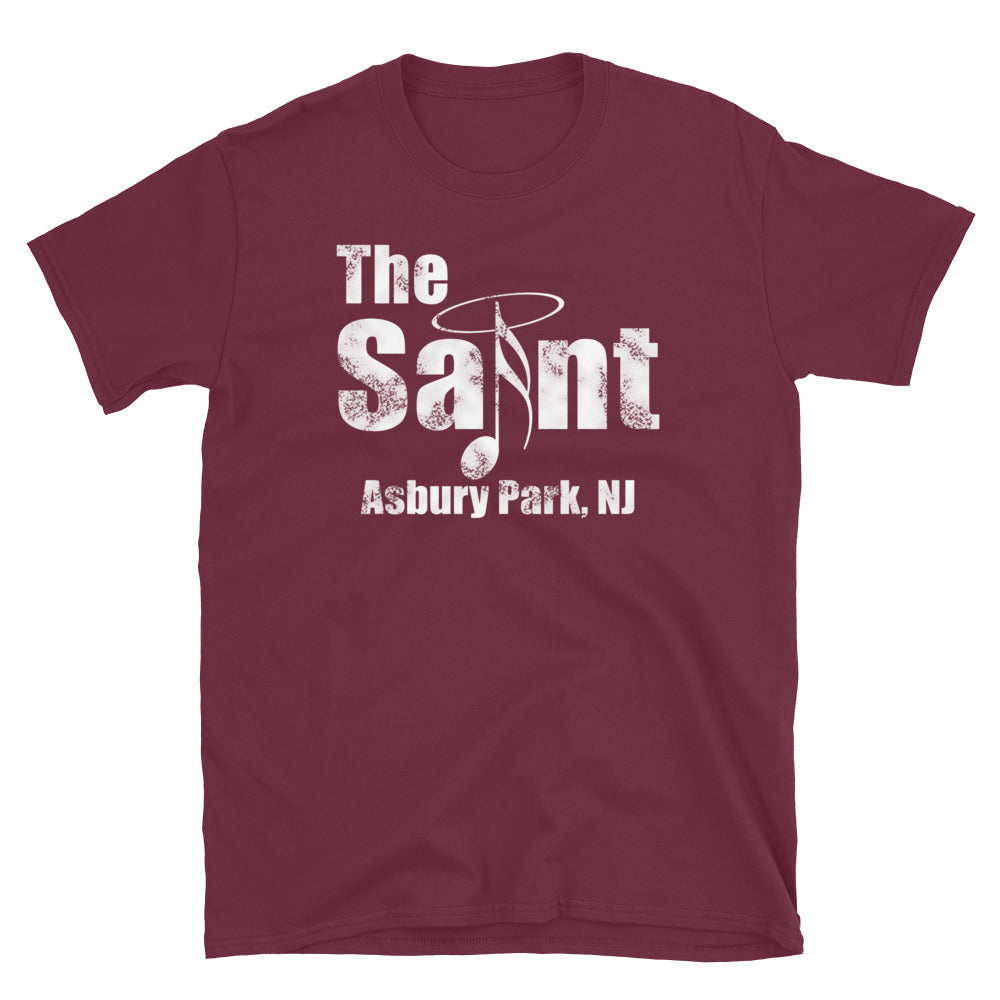 The Saint Asbury Park NJ vintage t-shirt, Maroon, front