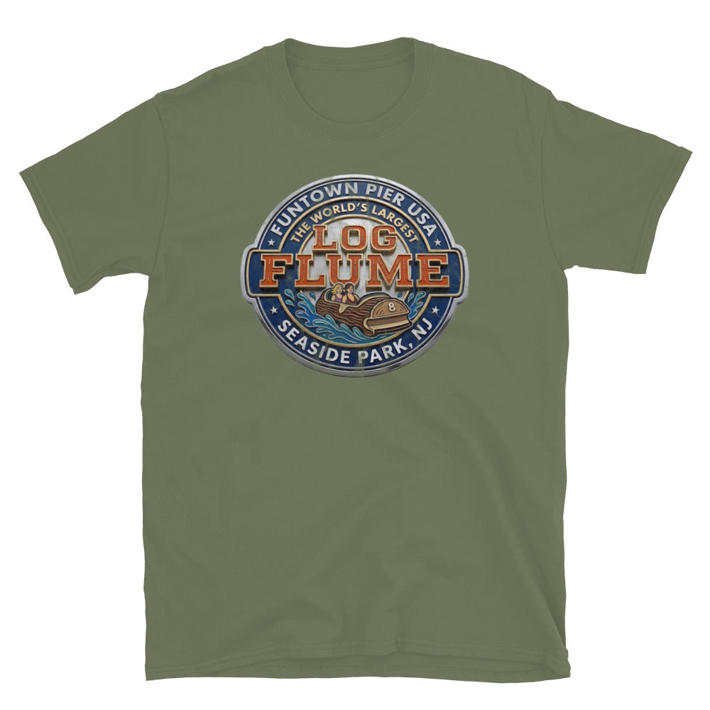 Funtown Pier Log Flume - SEASIDE PARK - Short-Sleeve Unisex T-Shirt
