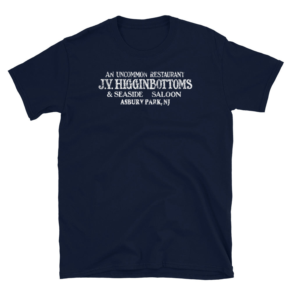 J.V. Higginbottoms Asbury Park NJ vintage t-shirt, Navy, front