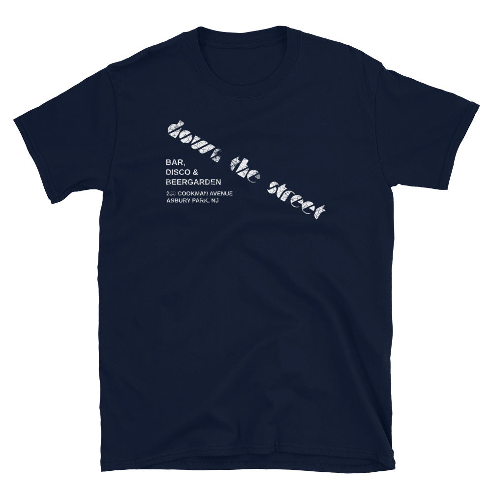 Down the Street Asbury Park NJ vintage t-shirt, Navy, front