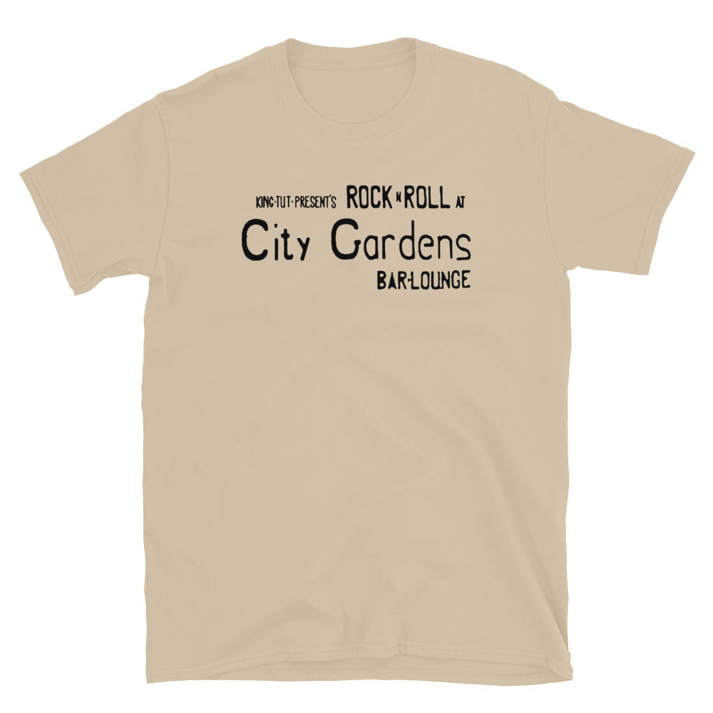 City Gardens Trenton NJ wall sign vintage t-shirt, Sand, front