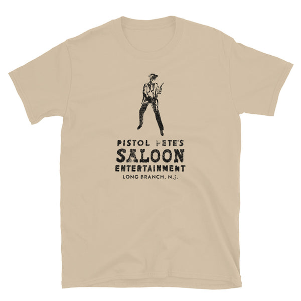 Pistol Pete's Saloon Long Branch NJ vintage t-shirt, Sand, front