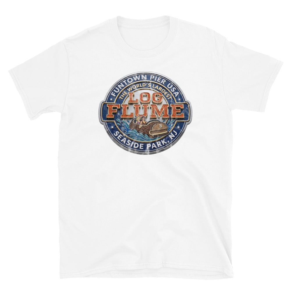 Funtown Pier Log Flume - SEASIDE PARK - Short-Sleeve Unisex T-Shirt
