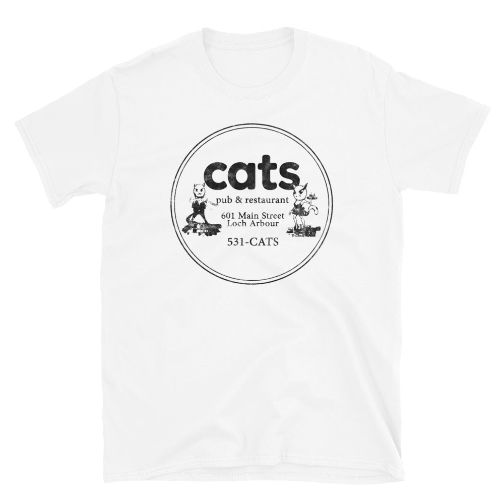 Cats Pub & Restaurant - LOCH ARBOUR - Short-Sleeve Unisex T-Shirt White
