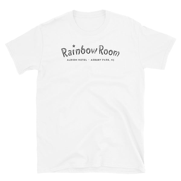 Rainbow Room Albion Hotel Asbury Park NJ neon sign vintage t-shirt, White, front