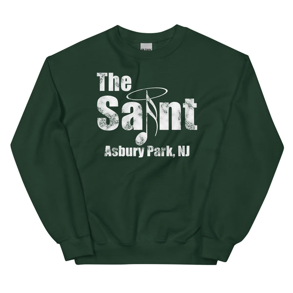 The Saint Asbury Park NJ vintage crewneck sweatshirt, Forest Green, front