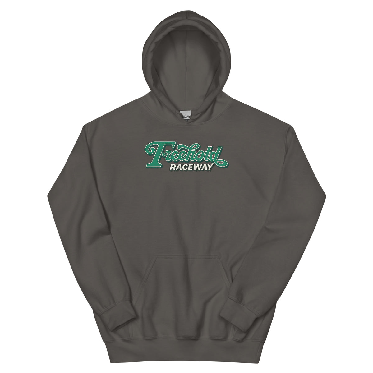 Freehold Raceway Freehold NJ vintage hoodie, Charcoal, front