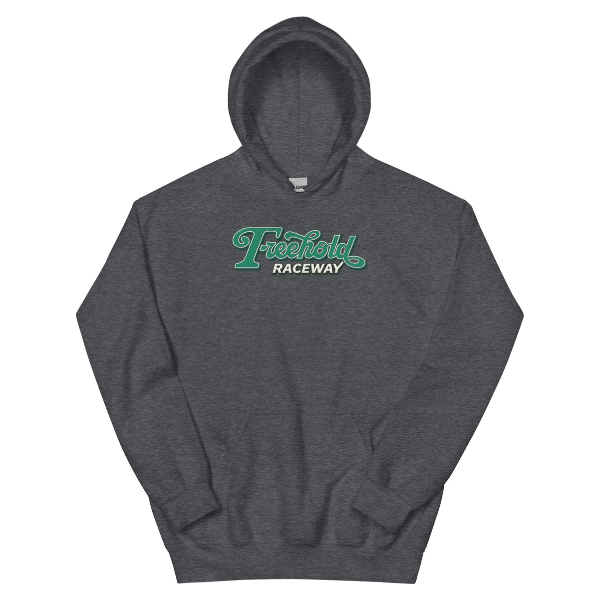 Freehold Raceway Freehold NJ vintage hoodie, Dark Heather, front