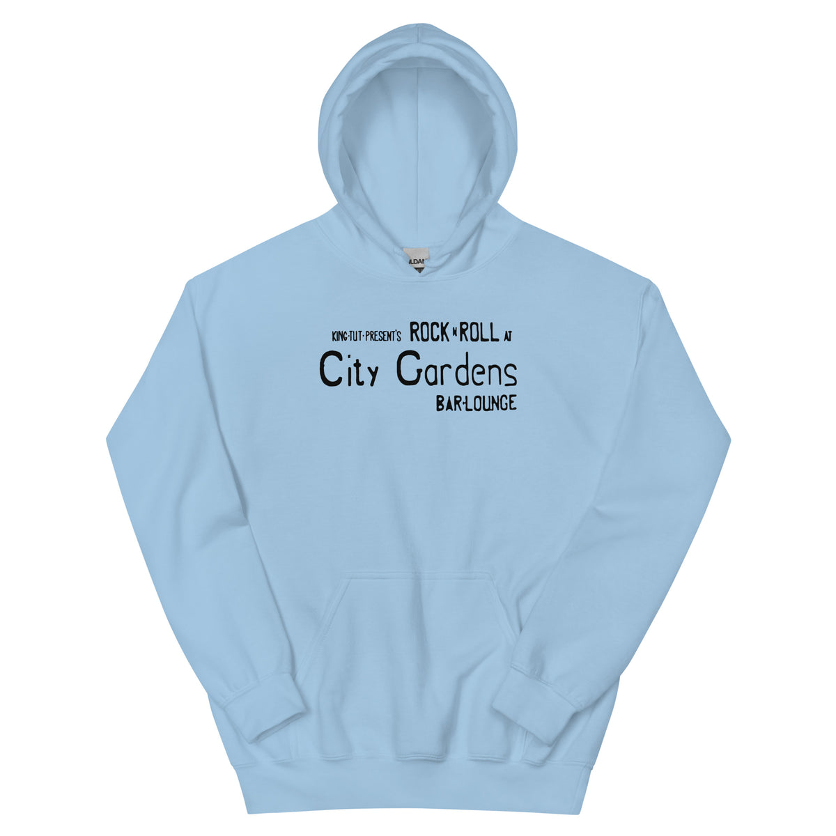 City Gardens Trenton NJ vintage hoodie, Light Blue, front