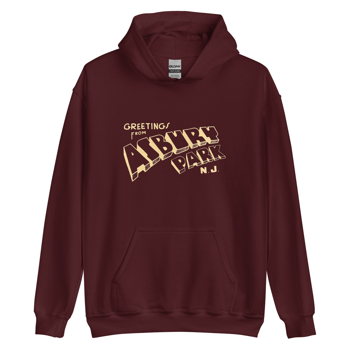 Greetings From Asbury Park - ASBURY PARK - Unisex Hoodie Maroon
