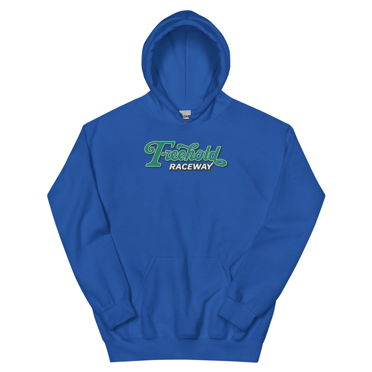 Freehold Raceway Freehold NJ vintage hoodie, Royal, front