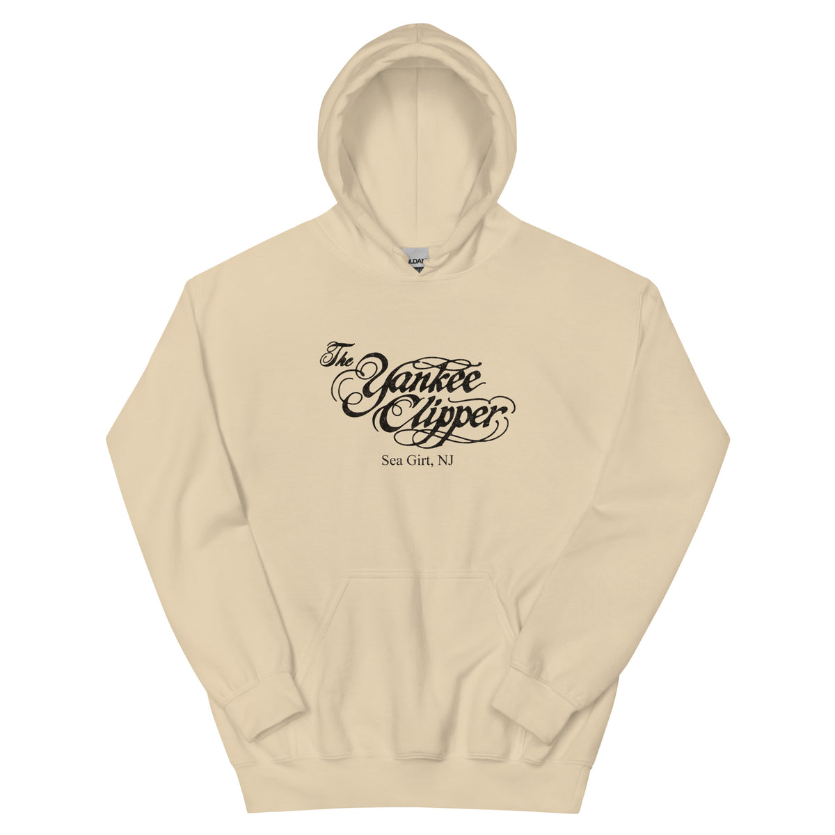The Yankee Clipper Sea Girt NJ vintage hoodie, Sand, front