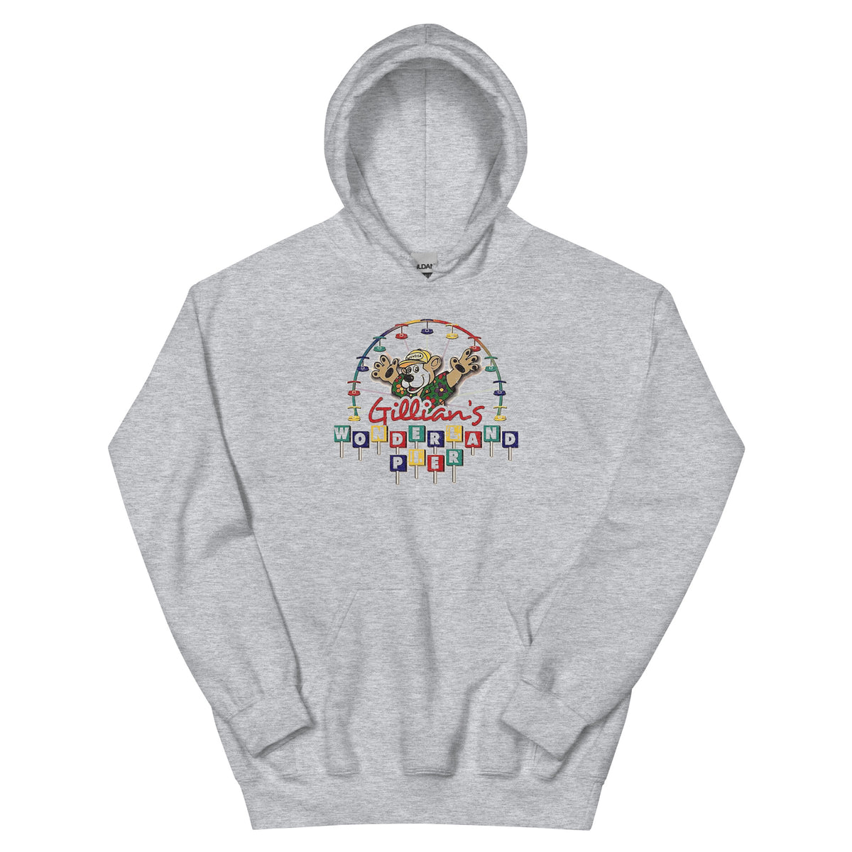 Gillian's Wonderland Pier Ocean City NJ vintage hoodie, Sport Grey, front
