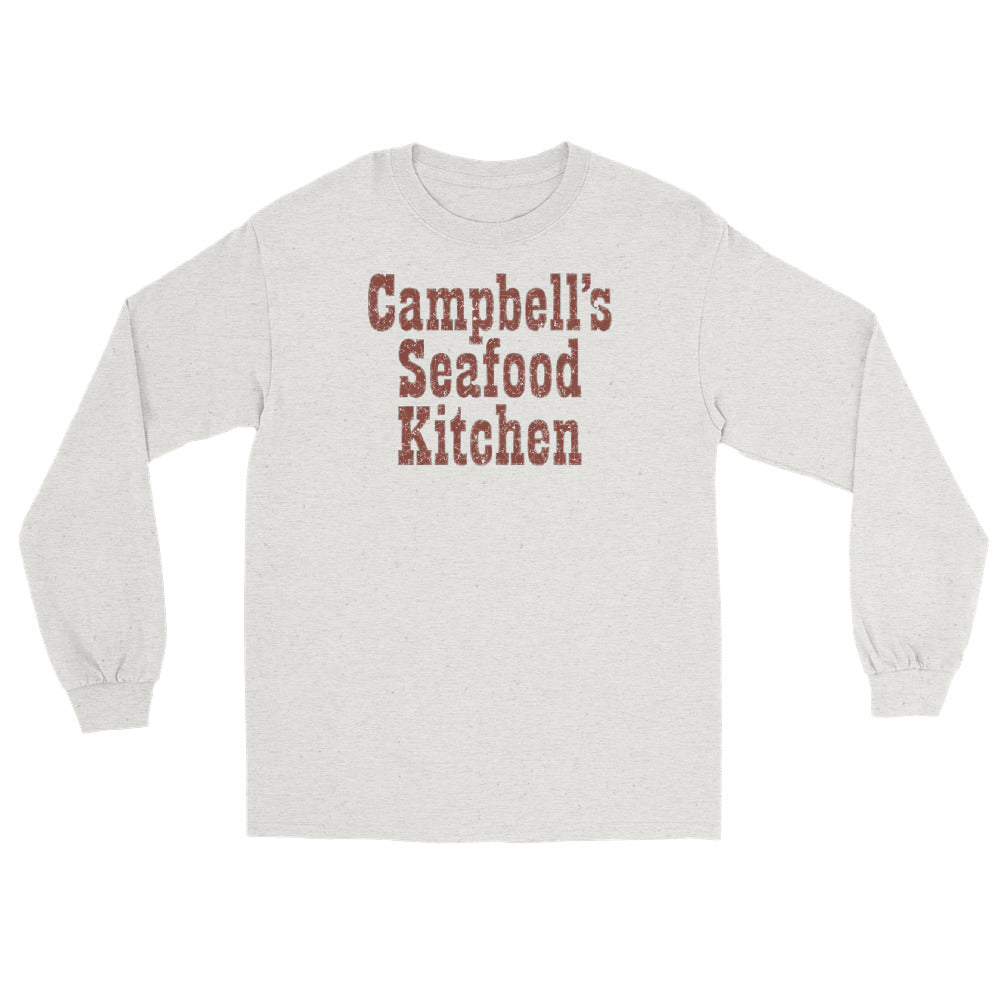 Campbell's Seafood Kitchen Ocean City NJ vintage long sleeve shirt, Ash, front