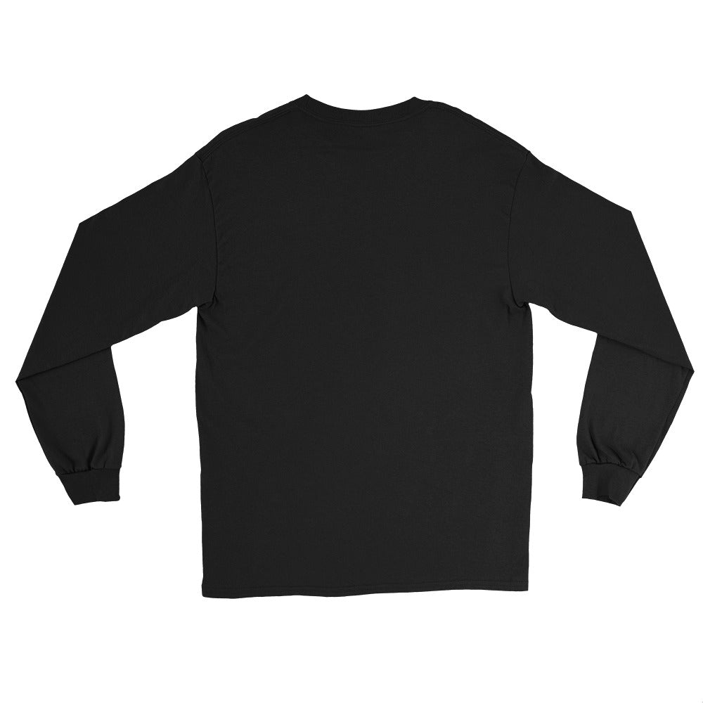 Jersey Devil Woodcut Pine Barrens vintage long sleeve shirt, Black, back