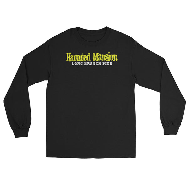 Haunted Mansion Long Branch NJ vintage long sleeve shirt, Black, front
