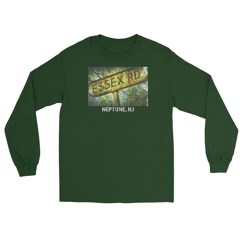 Essex Rd. Neptune NJ vintage long sleeve shirt, Forest Green, front