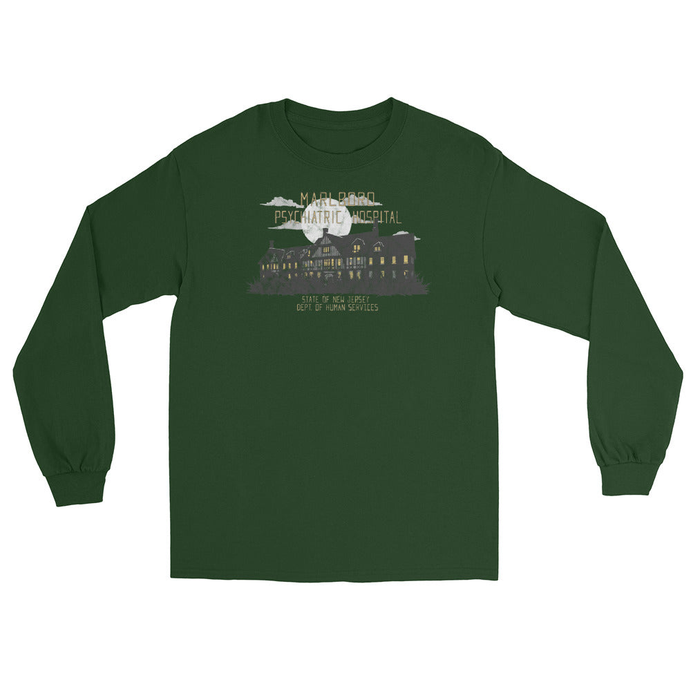 Marlboro Psychiatric Hospital Marlboro NJ vintage long sleeve shirt, Forest Green, front