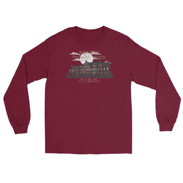 Marlboro Psychiatric Hospital Marlboro NJ vintage long sleeve shirt, Maroon, front