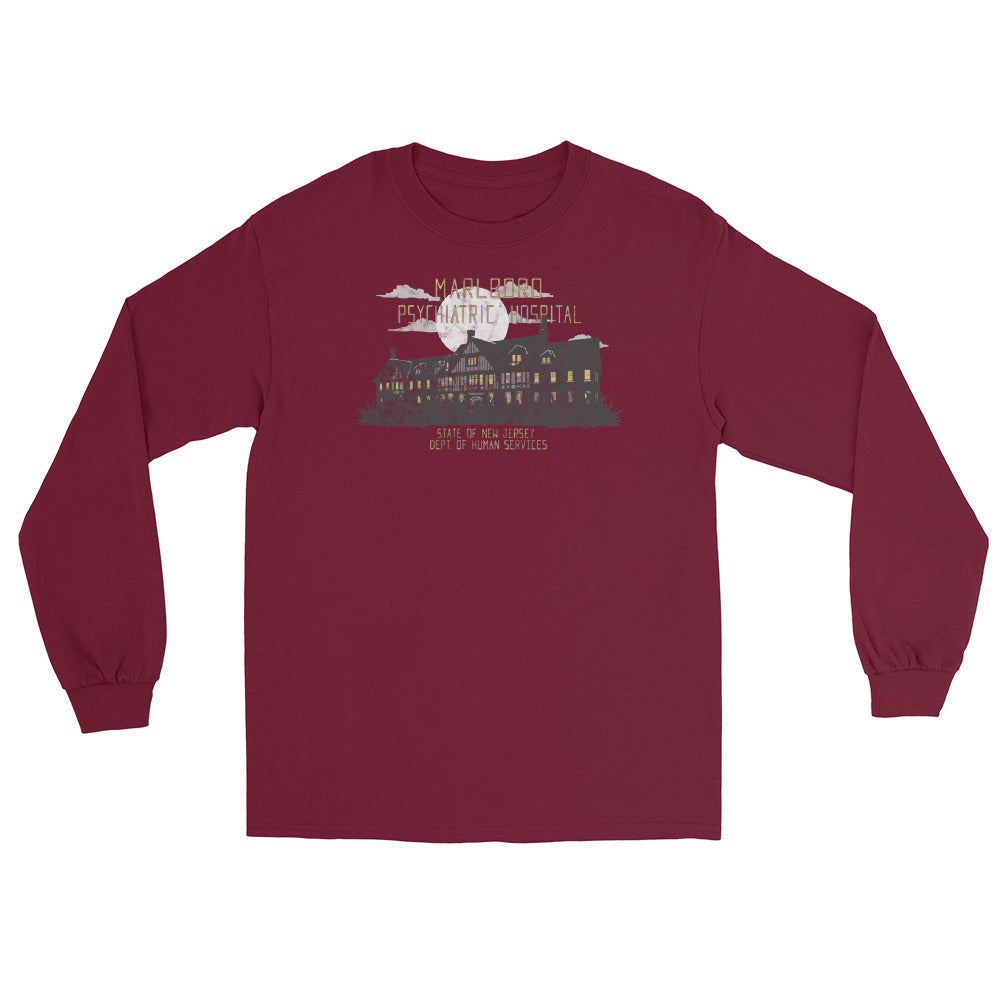 Marlboro Psychiatric Hospital Marlboro NJ vintage long sleeve shirt, Maroon, front