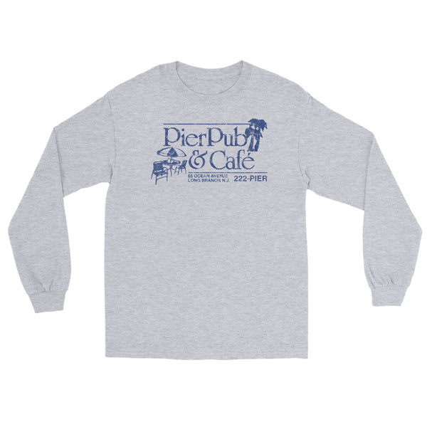 Pier Pub Long Branch NJ vintage long sleeve shirt, Sport Grey, front