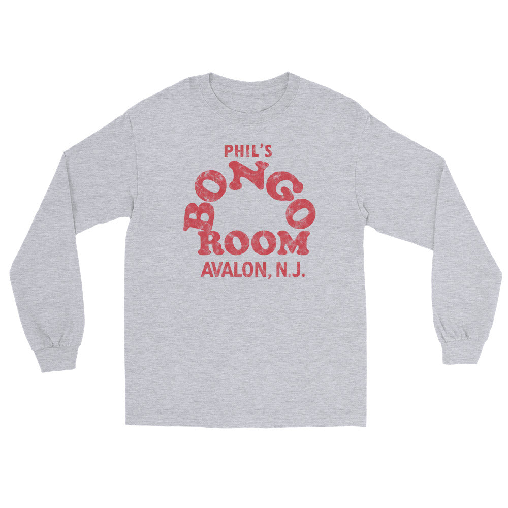 Phil's Bongo Room Avalon NJ vintage long sleeve shirt, Sport Grey, front