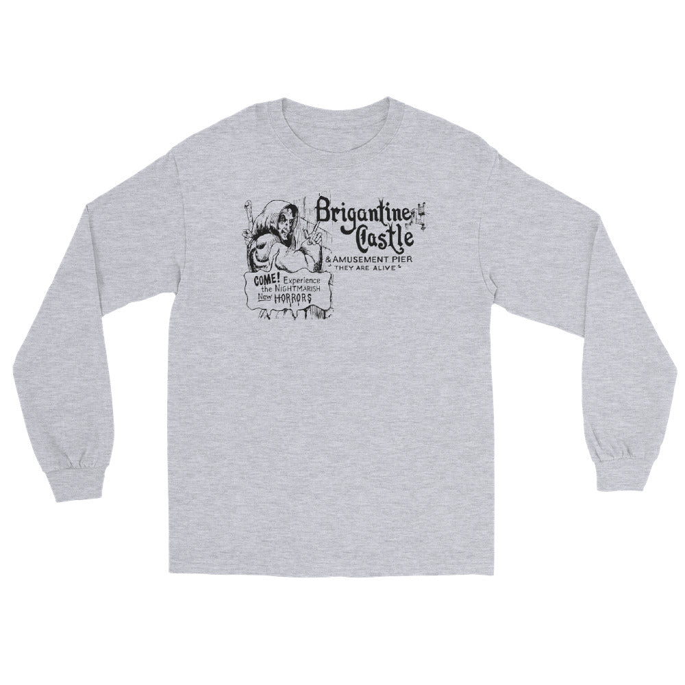 Brigantine Castle Brigantine NJ vintage long sleeve shirt, Sport Grey, front