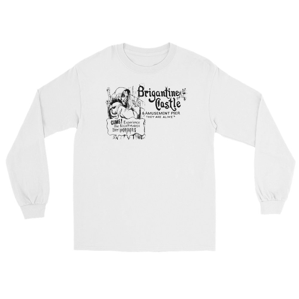 Brigantine Castle Brigantine NJ vintage long sleeve shirt, White, front