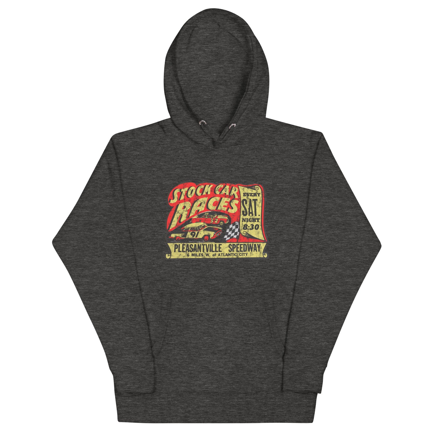 Pleasantville Speedway - PLEASANTVILLE - Unisex Hoodie Charcoal Heather