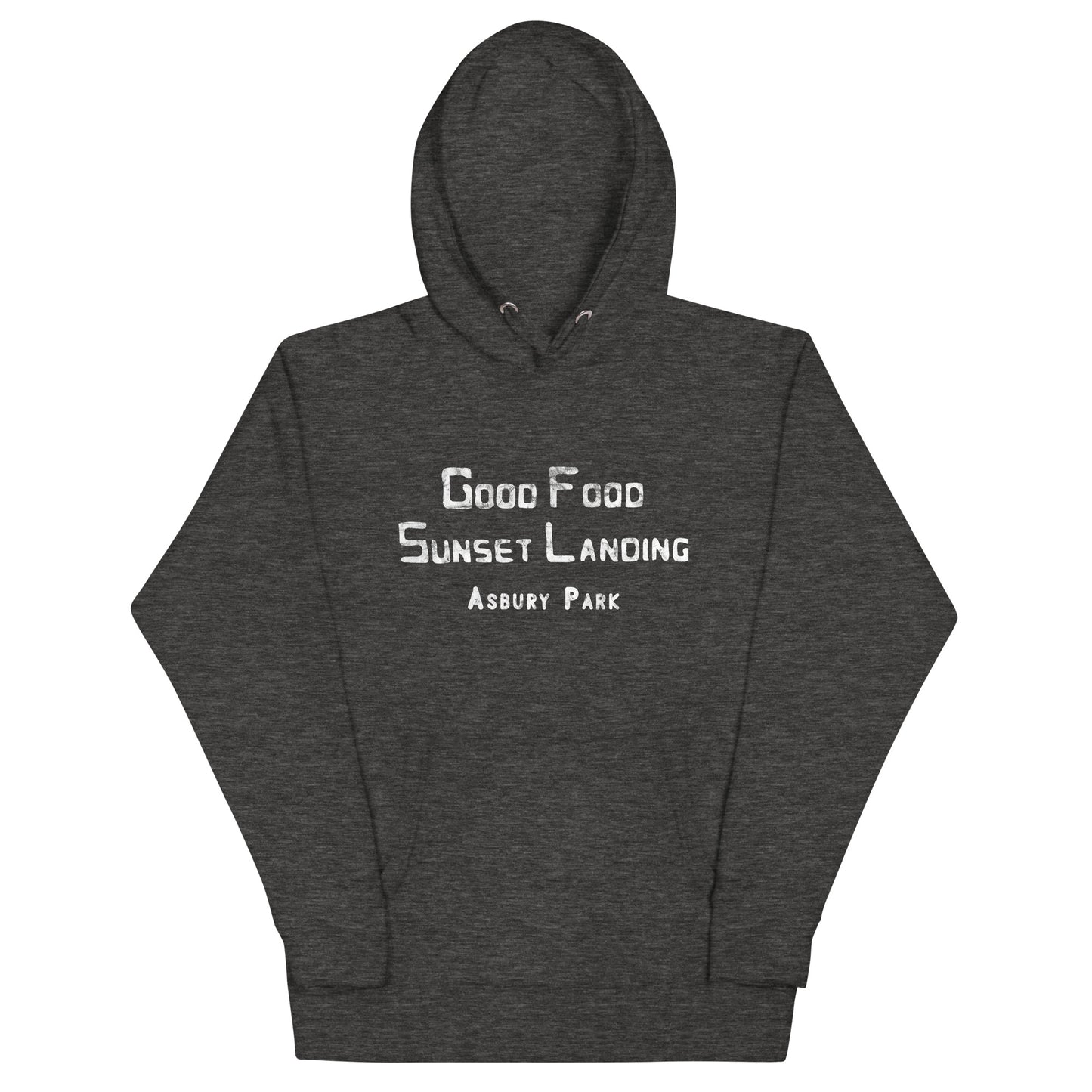 Sunset Landing - ASBURY PARK - Unisex Hoodie Charcoal Heather