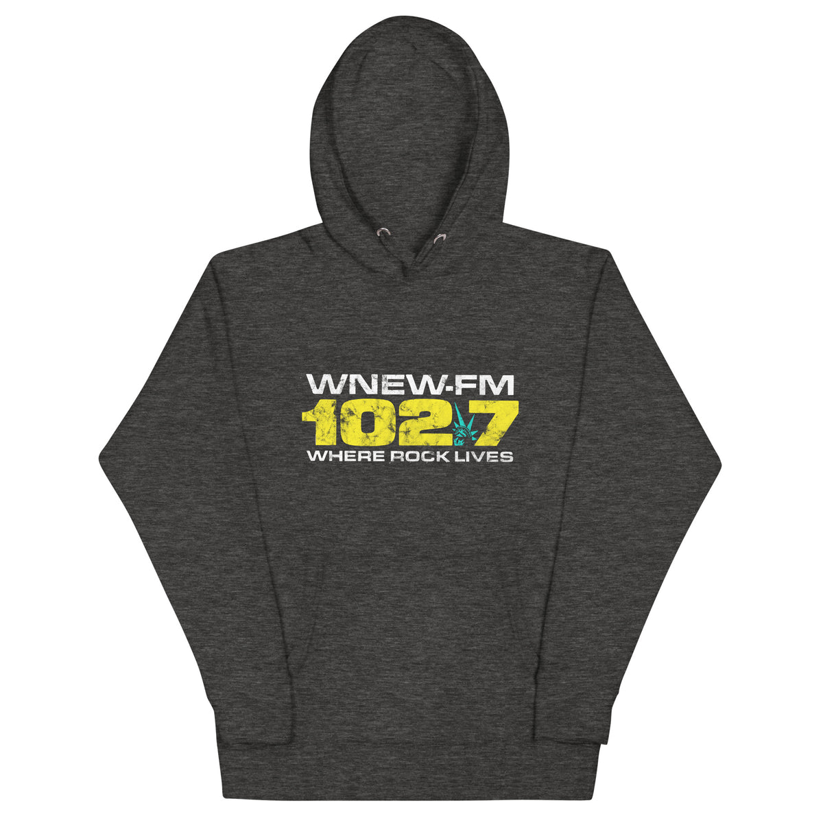 WNEW FM 102.7 Where Rock Lives - NEW JERSEY / NEW YORK / CONNECTICUT - Unisex Hoodie Charcoal Heather