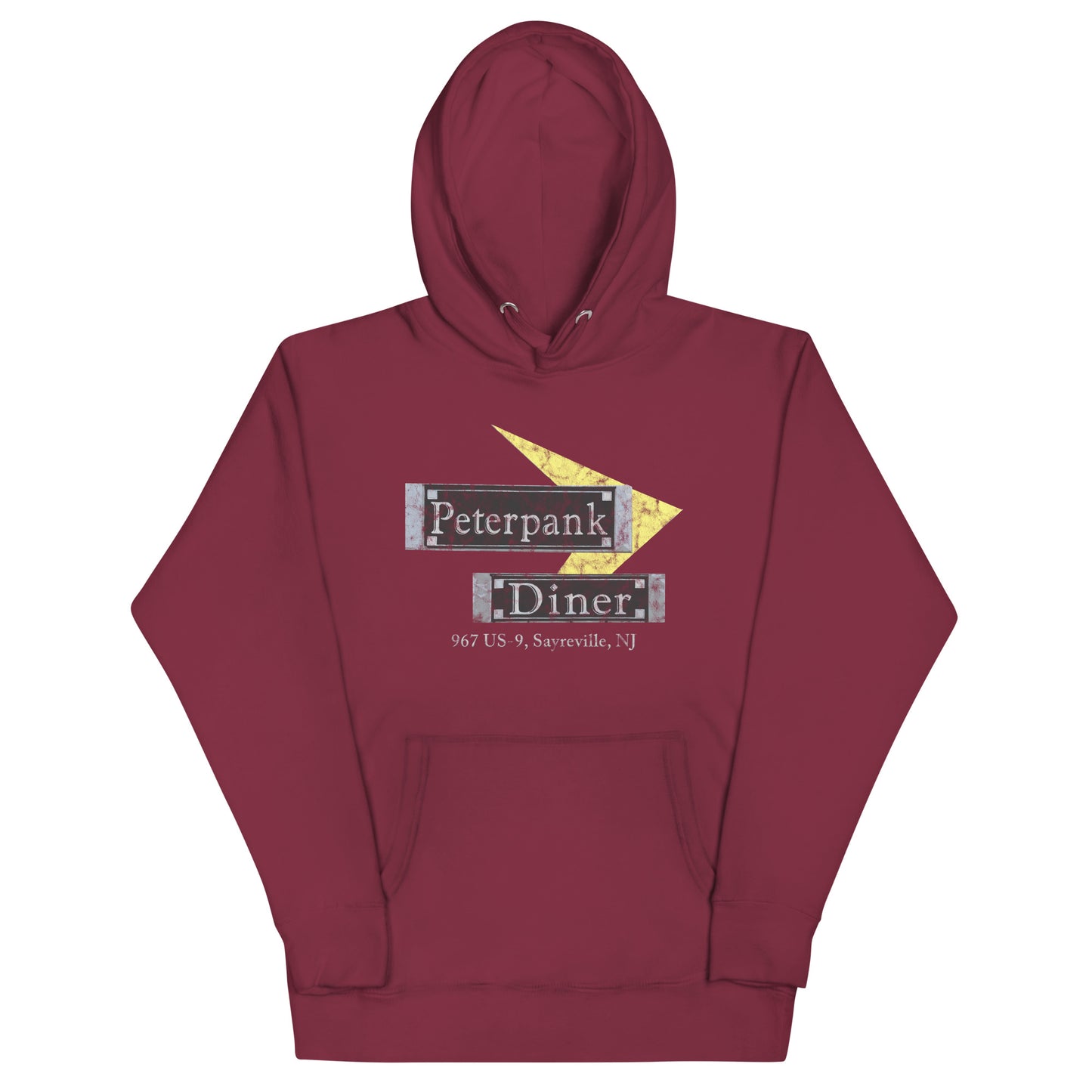Peter Pank Diner - SAYREVILLE - Unisex Hoodie Maroon